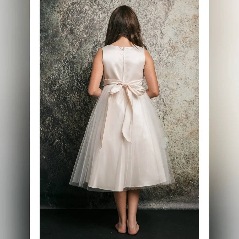 Petite Adele Little Girls Champagne Rhinestone.  Size 11-12